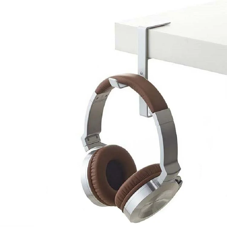 Headphone Stand Desktop Headset Hook Metal Bag Hanger, Color:White - Image 4
