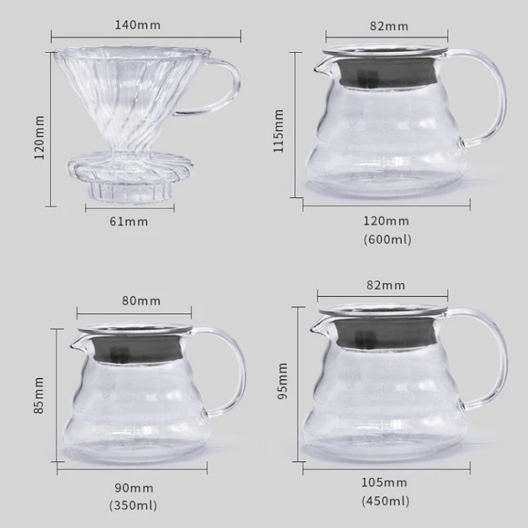 Heat-resistant Hand-made Coffee Glass Pot Cloud Coffee Sharing Pot, Specification:450ml Glass Pot - Image 2