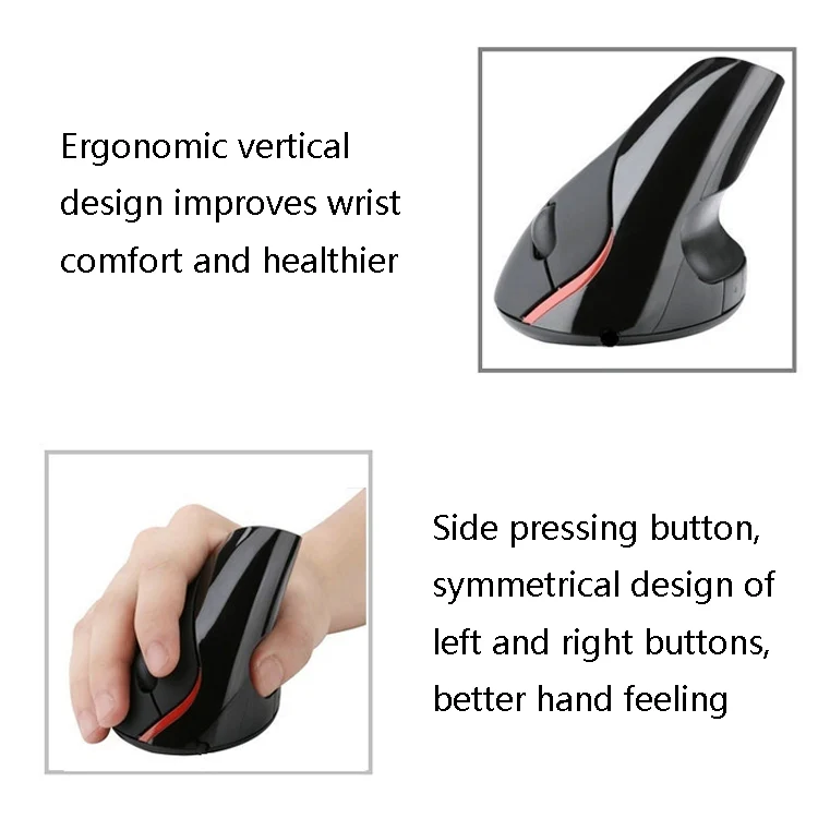 HH-111 5 Keys Wireless Vertical Charging Mouse Ergonomics Wrist Protective Mouse(Blue) - Image 6