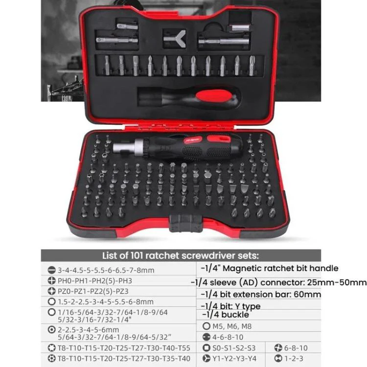 Hi-Spec 101pcs / set Chrome Vanadium Steel Screwdriver Bit Set, Slotted Phillips Hex Flower Screwdriver Bits - Image 3