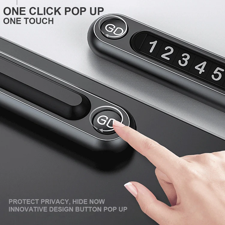 Hidden Number Metal Car Temporary Parking Number Plate Parking Card (Grey) - Image 10