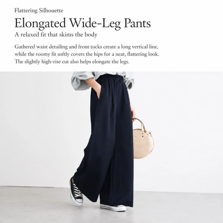 High-Waisted Wide-Leg Women Pants, Size:XL(Navy Blue) - Image 3