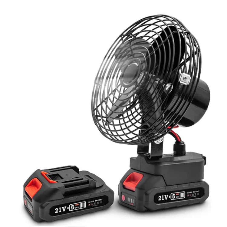 HILDA Portable Powerful Fan Outdoor Hair Dryer, With EU Plug Adaptor, Style: 6 inch With 2 Battery (1500mAh)