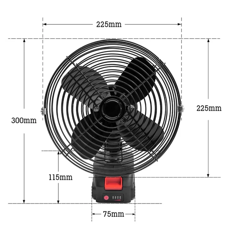HILDA Portable Powerful Fan Outdoor Hair Dryer, With EU Plug Adaptor, Style: 6 inch With 2 Battery (3000mAh) - Image 2