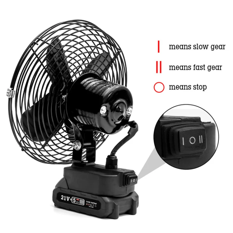 HILDA Portable Powerful Fan Outdoor Hair Dryer, With US Plug Adaptor, Style: 6 inch With 1 Battery(1500mAh) - Image 5