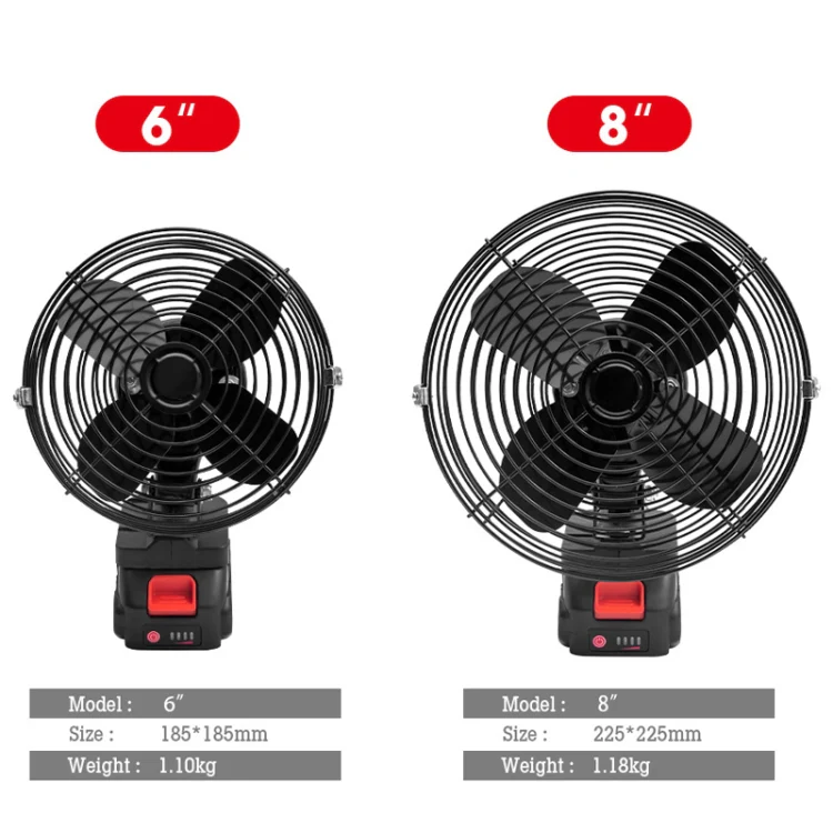 HILDA Portable Powerful Fan Outdoor Hair Dryer, With US Plug Adaptor, Style: 6 inch With 2 Battery(3000mAh) - Image 3
