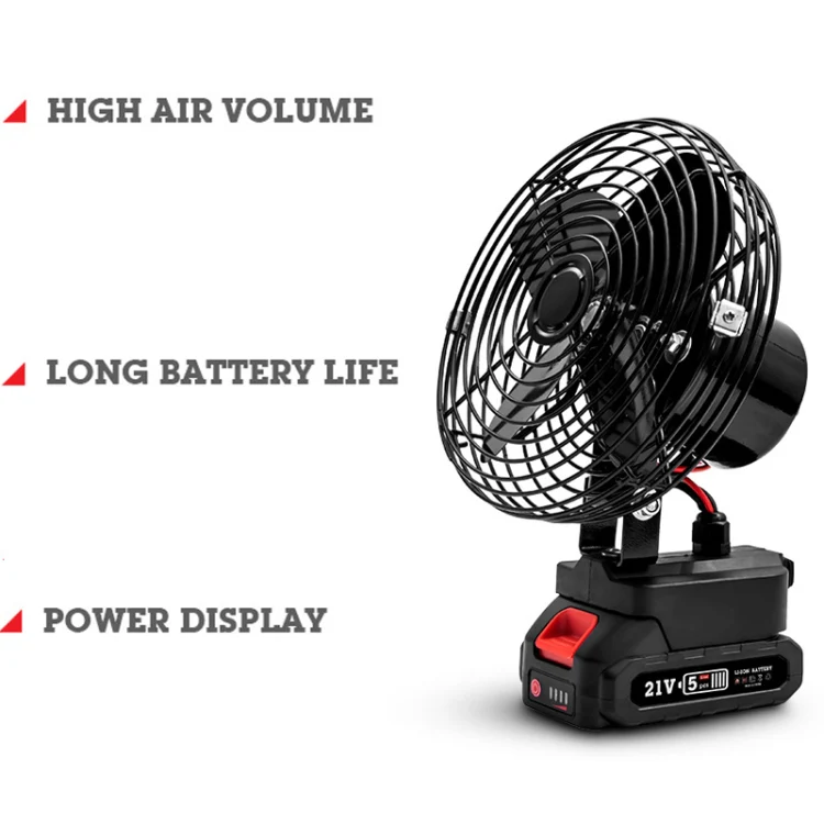 HILDA Portable Powerful Fan Outdoor Hair Dryer, With US Plug Adaptor, Style: 6 inch With 2 Battery(3000mAh) - Image 4