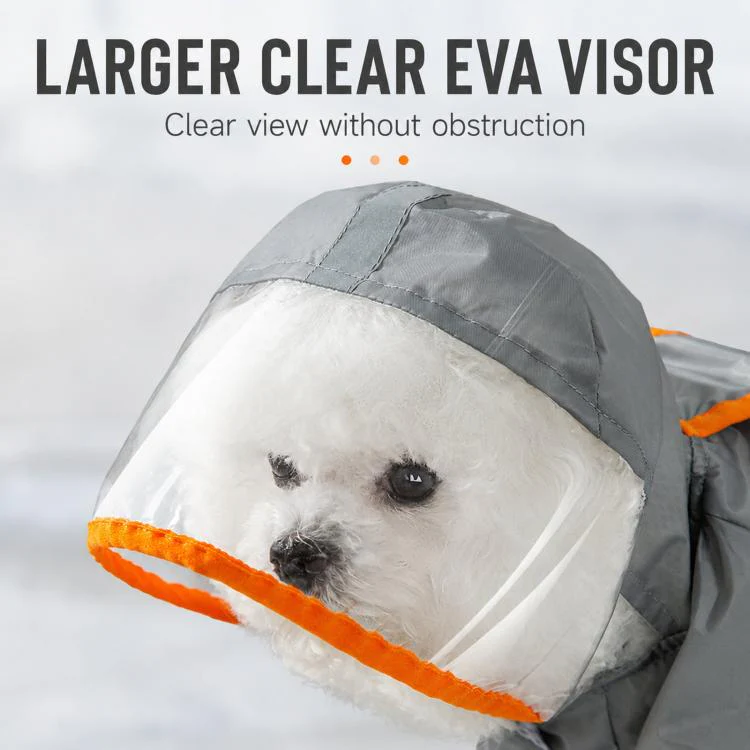 Hipipet Color Block Raincoat For Medium & Small Dogs With Traction Design Frosted Edged Transparent Pet Rain Jacket With Tail Cover, Size: M(Green) - Image 7