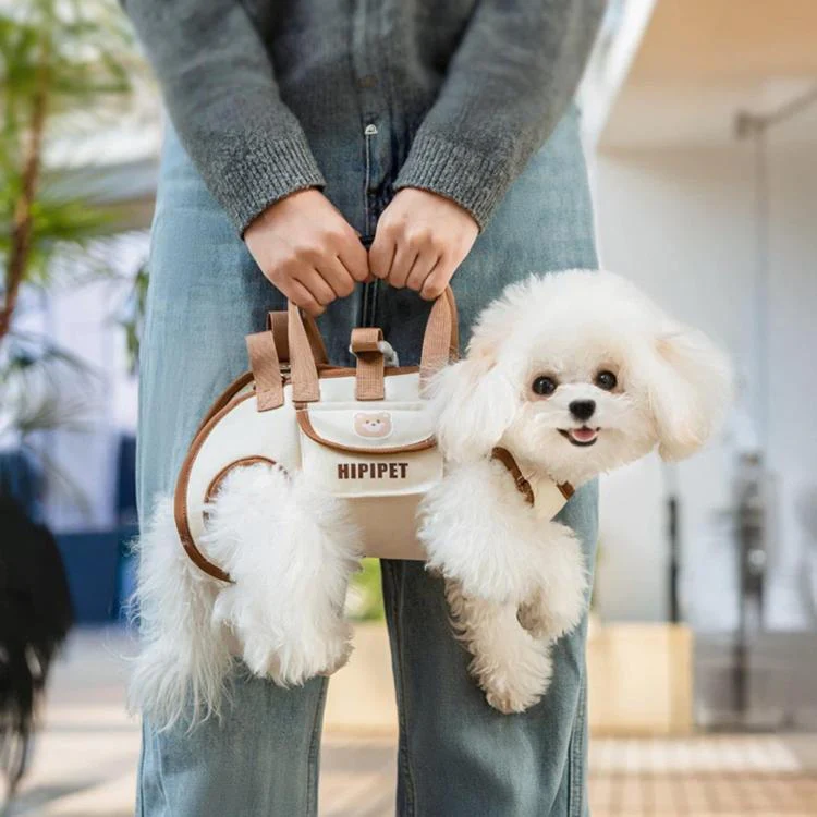 Hipipet Portable Crossbody & Handheld Pet Shoulder Bag, Multifunctional Outdoor Carrier For Cats & Dogs, Size: M(Brown)