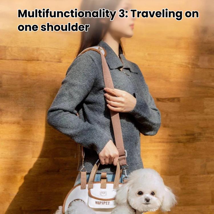 Hipipet Portable Crossbody & Handheld Pet Shoulder Bag, Multifunctional Outdoor Carrier For Cats & Dogs, Size: S(Black) - Image 5