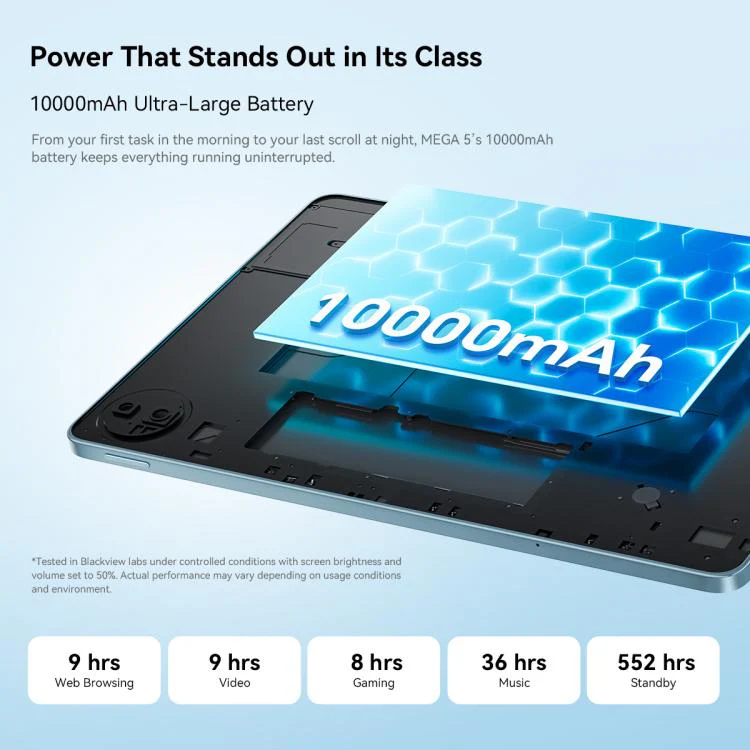 [HK Warehouse] Blackview MEGA 5 Tablet PC, 12GB+256GB, 12.2 inch Android 16 Unisoc T7300 Octa Core, Network: 4G, Global Version with Google Play (Grey) - Image 11