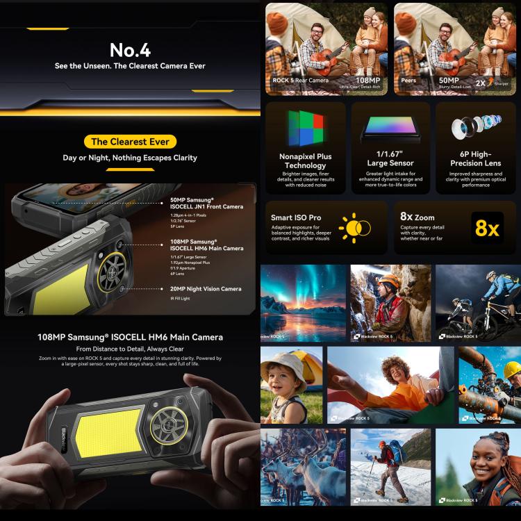 [HK Warehouse] Blackview ROCK 5 Rugged Phone, 6GB+256GB, 6.67 inch Android 16 Helio G100 MT8781 Octa Core, Network: 4G, OTG, NFC (Black) - Image 9