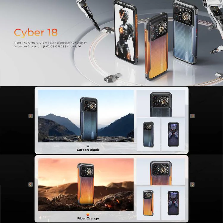 [HK Warehouse] HOTWAV Cyber 18 Rugged Phone, 8GB+256GB, 6.75 inch Android 16 Unisoc T7250 UMS9230E Octa Core, Network: 4G, NFC, OTG (Blue) - Image 4