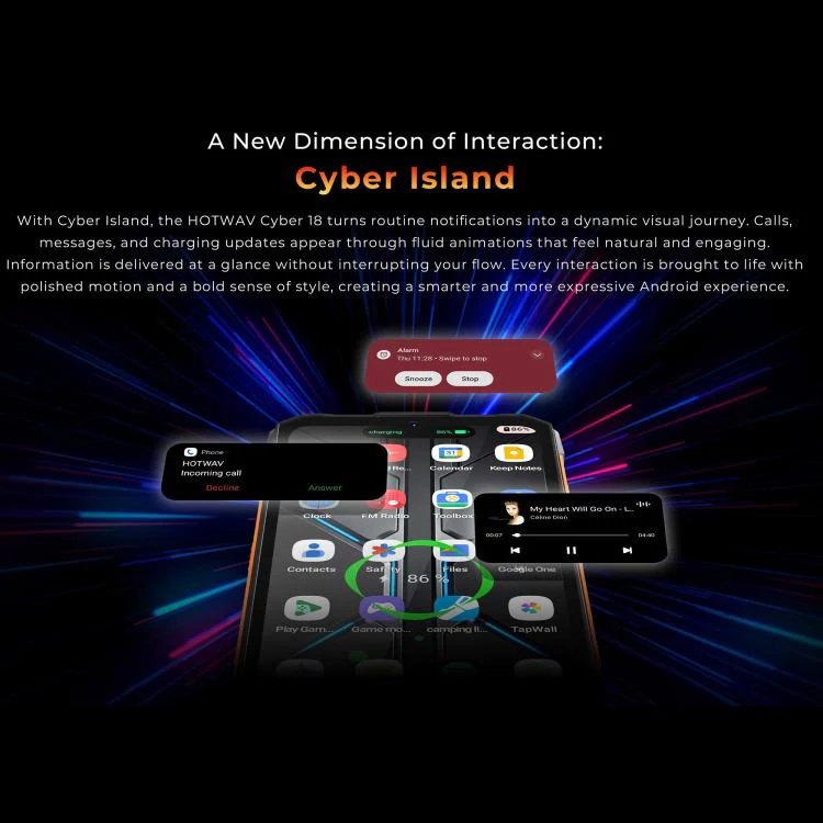 [HK Warehouse] HOTWAV Cyber 18 Rugged Phone, 8GB+256GB, 6.75 inch Android 16 Unisoc T7250 UMS9230E Octa Core, Network: 4G, NFC, OTG (Orange) - Image 10