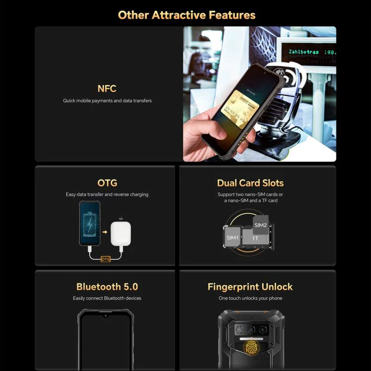 [HK Warehouse] Oukitel WP23 Plus Rugged Phone, 4GB+128GB, 6.52 inch Android 14.0Unisoc T606 Octa-core, NFC, OTG, Network: 4G (Black) - Image 14