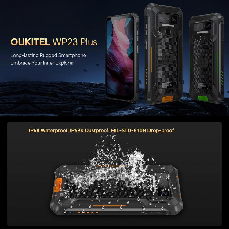 [HK Warehouse] Oukitel WP23 Plus Rugged Phone, 4GB+128GB, 6.52 inch Android 14.0Unisoc T606 Octa-core, NFC, OTG, Network: 4G (Orange) - Image 4