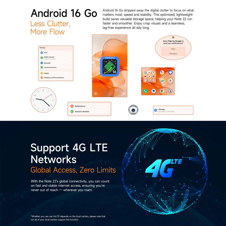 [HK Warehouse] Ulefone Note 22, 3GB+32GB, 5.0 inch Android 16 Go Unisoc T7100 Octa Core, Network: 4G, OTG (Orange) - Image 10