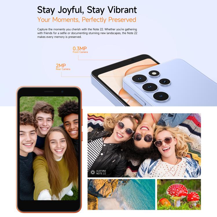 [HK Warehouse] Ulefone Note 22, 3GB+32GB, 5.0 inch Android 16 Go Unisoc T7100 Octa Core, Network: 4G, OTG (Orange) - Image 9