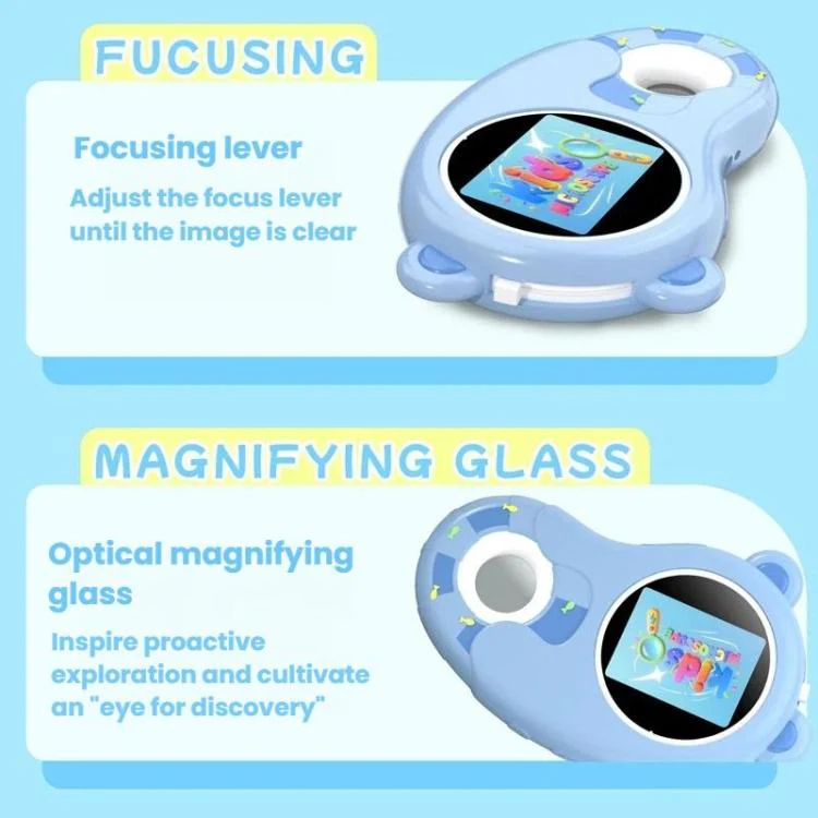 HM020H Portable HD Kids Digital Microscope Electronic Magnifier Science Toy(Blue) - Image 10