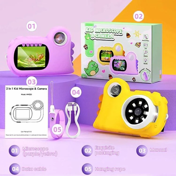 HM020i Photo Video Kids Microscope Outdoor Exploration Electronic Magnifier(Yellow) - Image 9