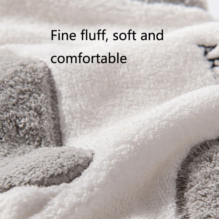 Home Kitchen Bathroom Cute Cat Hand Towel(Grey) - Image 4