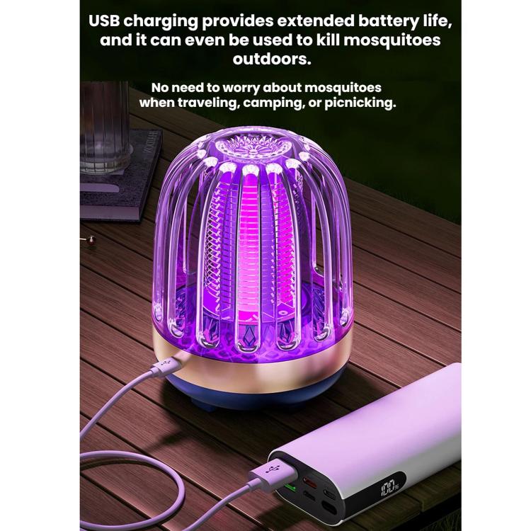 Home USB Electric Mosquito Killer Outdoor LED Mosquito Lamp, Color: Golden Beige Direct Plug - Image 6
