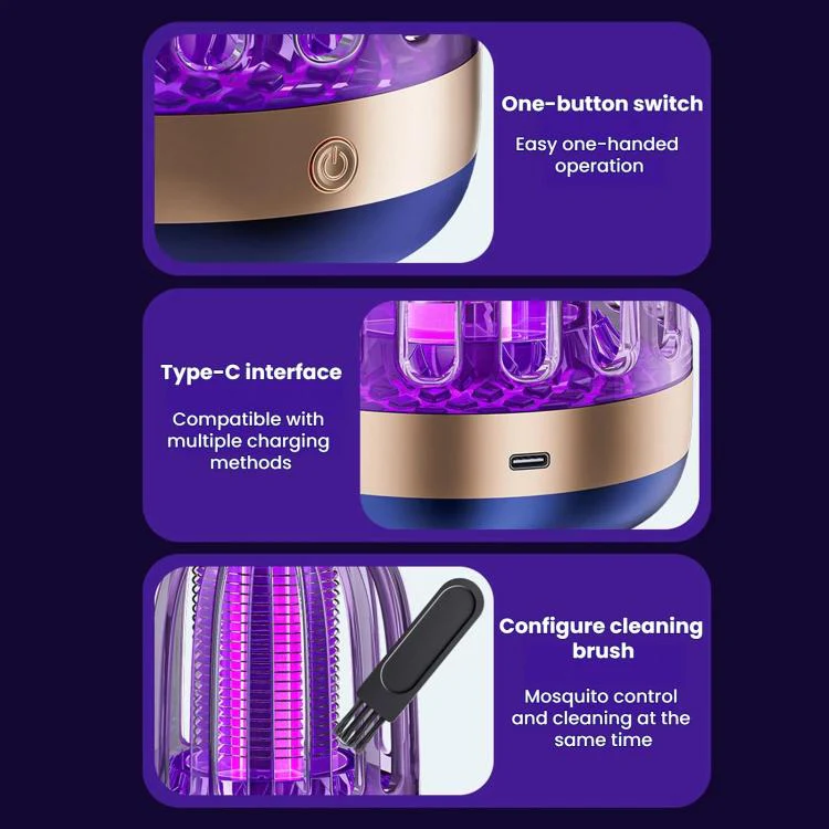 Home USB Electric Mosquito Killer Outdoor LED Mosquito Lamp, Color: Navy Blue Direct Plug - Image 3