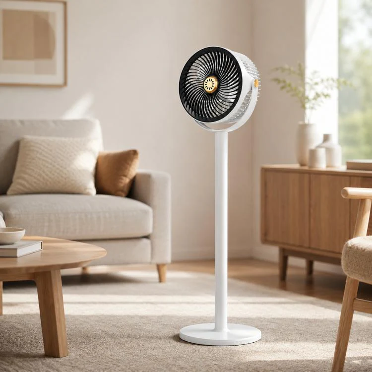 Home Use High-Power Extendable Desktop/Floor Fan(White Black)