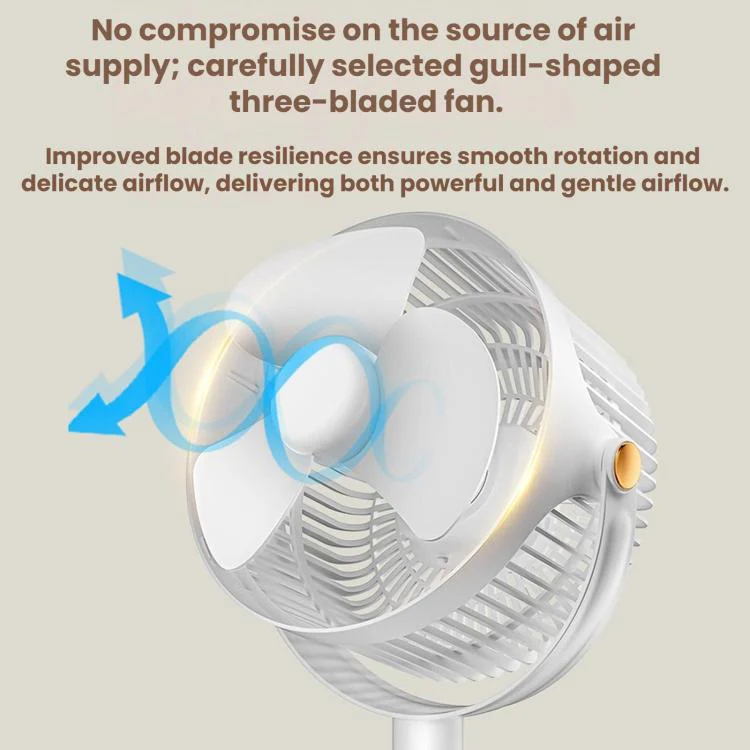 Home Use High-Power Extendable Desktop/Floor Fan(White Black) - Image 6