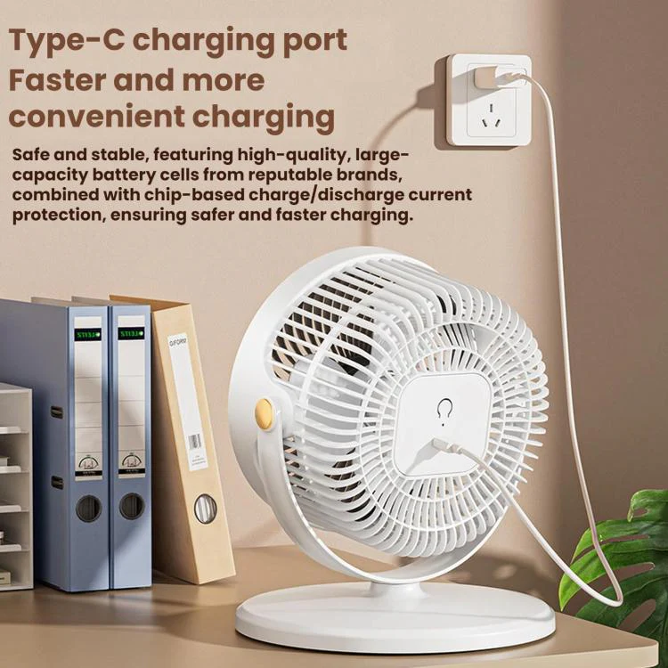 Home Use High-Power Extendable Desktop/Floor Fan(White Gray) - Image 10