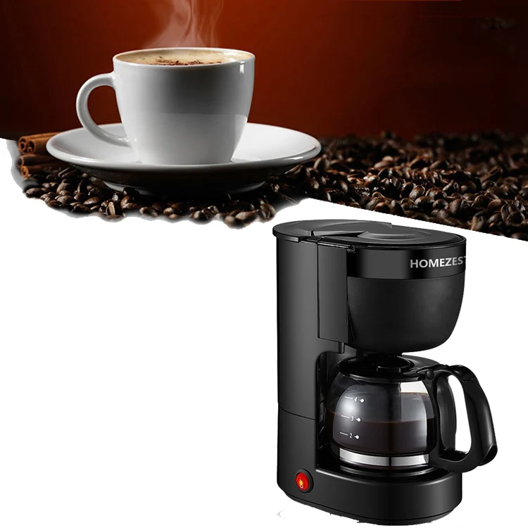 Homezest Household Small Coffee Maker Automatic Mini Drip Coffee Machine, Style:EU Plug(Black) - Image 2