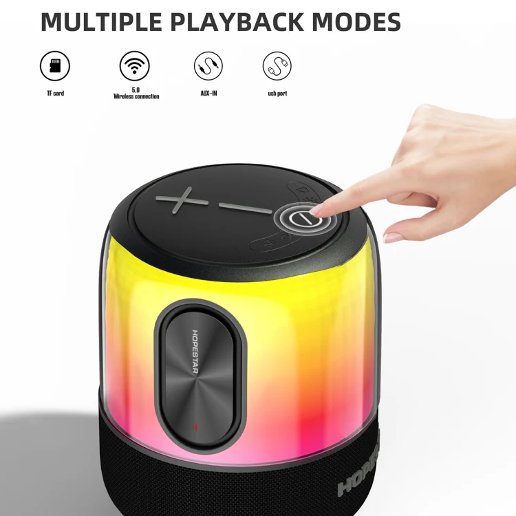 HOPESTAR SC-01 Waterproof LED Light Wireless Bluetooth Speaker(Black) - Image 3