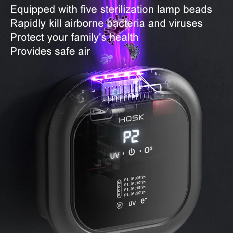 HOSK XT-01 UV Pet Air Purifier Household Deodorant Ozone Generator, Size: Charging(White) - Image 7