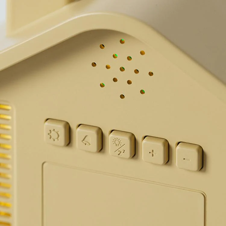 House-Shaped Digital Alarm Clock with Night Light Dual Alarms & Timer Function, 3-Level Brightness(Yellow) - Image 6