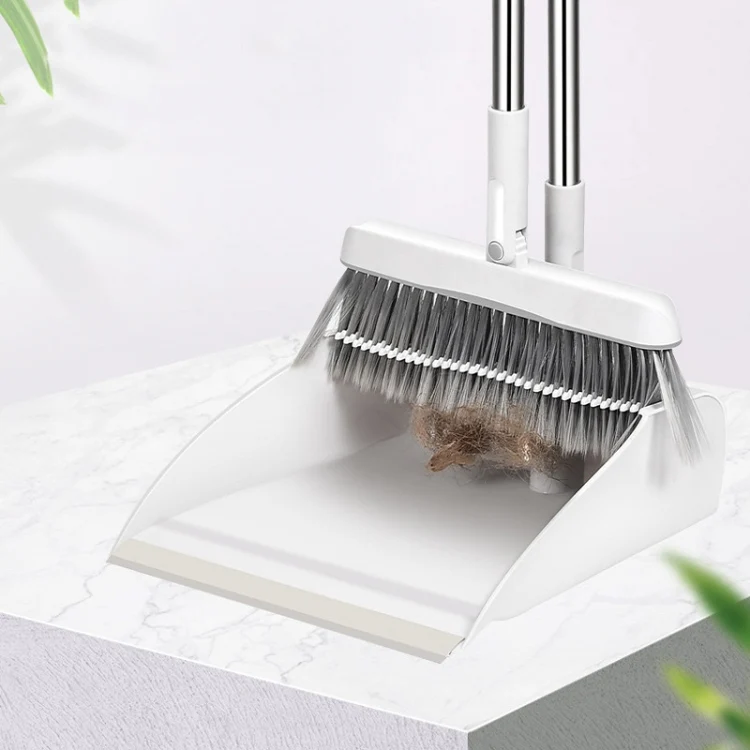 Household Folding Standing Rotatable Broom And Dustpan Set Combination(White) - Image 7
