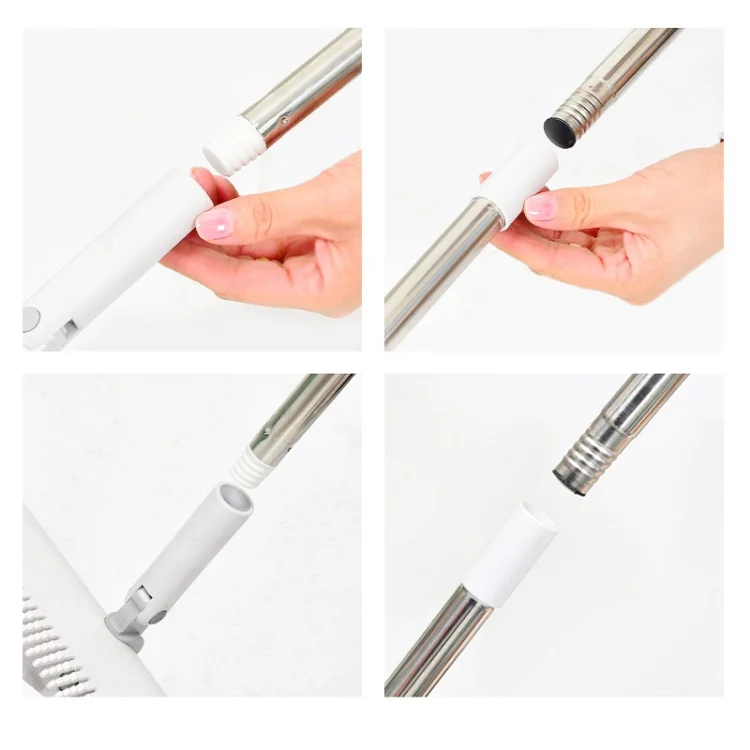 Household Folding Standing Rotatable Broom And Dustpan Set Combination(White) - Image 9