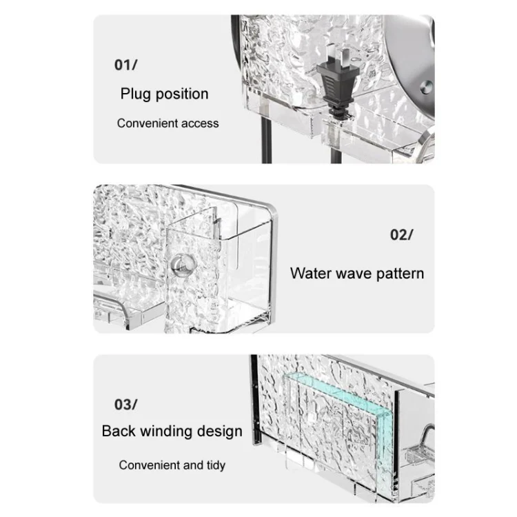 Household Hair Dryer Shelf Bathroom No Punching Wall Mounted Storage Rack(Transparent Gray Silver) - Image 4