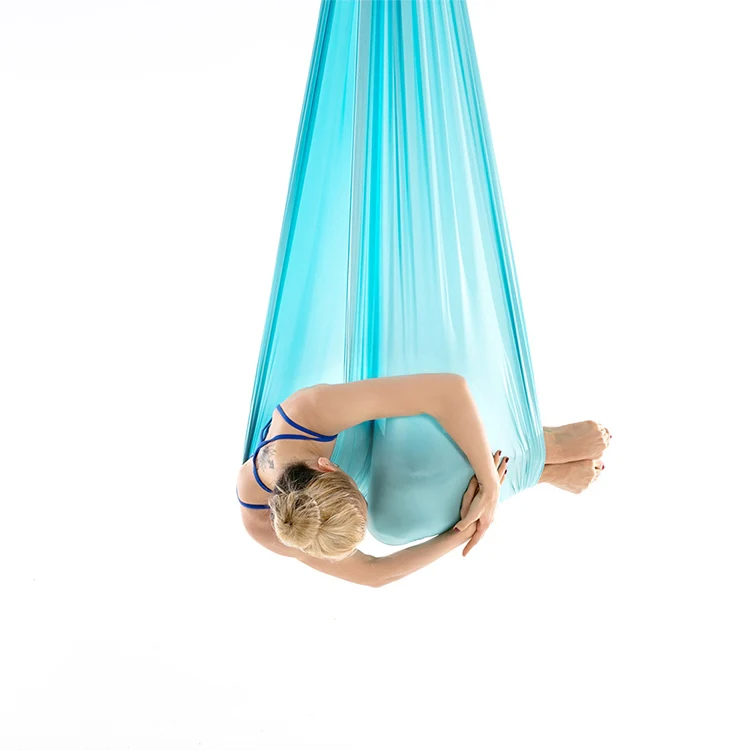 Household Handstand Elastic Stretching Rope Aerial Yoga Hammock Set(Lake Blue) - Image 3