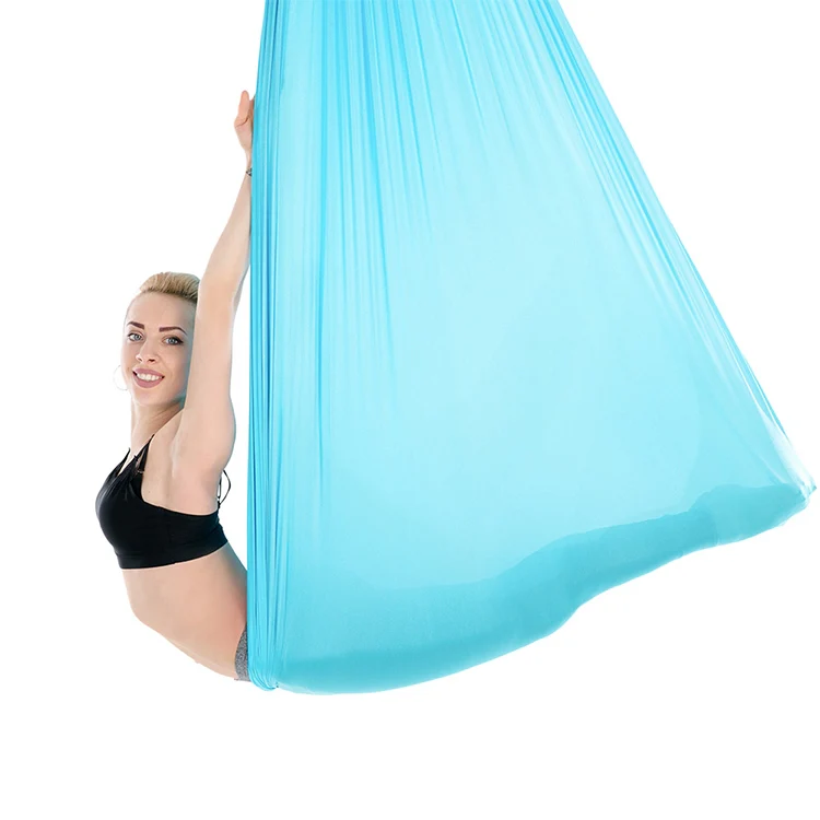 Household Handstand Elastic Stretching Rope Aerial Yoga Hammock Set(Lake Blue) - Image 5
