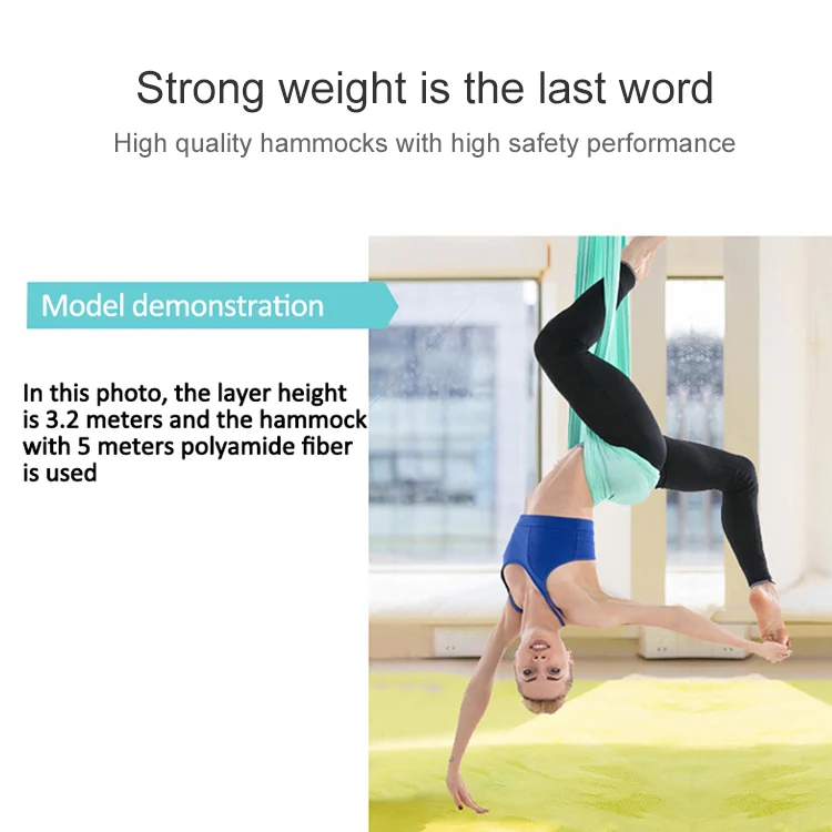 Household Handstand Elastic Stretching Rope Aerial Yoga Hammock Set(Rose Red) - Image 9