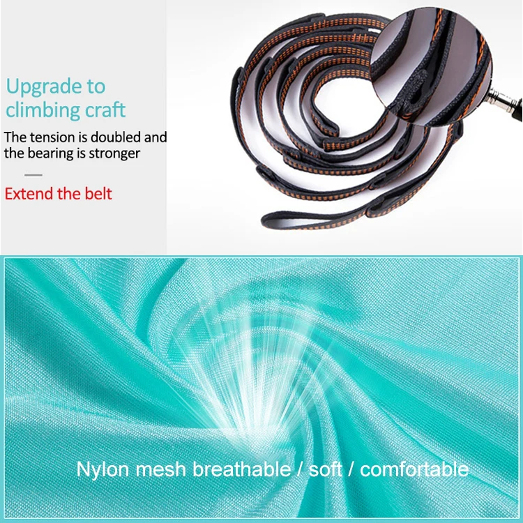 Household Handstand Elastic Stretching Rope Aerial Yoga Hammock Set(Sky Blue) - Image 11