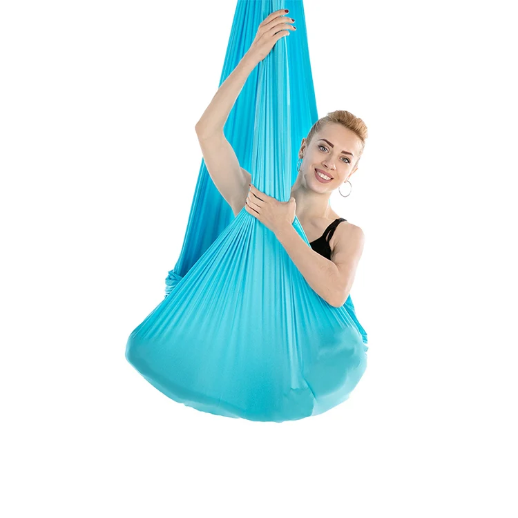 Household Handstand Elastic Stretching Rope Aerial Yoga Hammock Set(Sky Blue) - Image 4