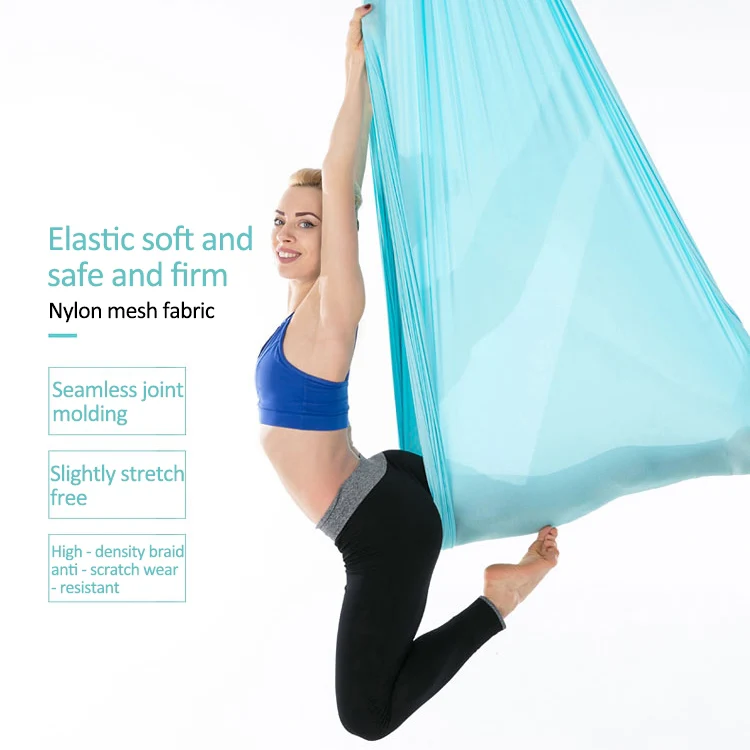 Household Handstand Elastic Stretching Rope Aerial Yoga Hammock Set(Sky Blue) - Image 7