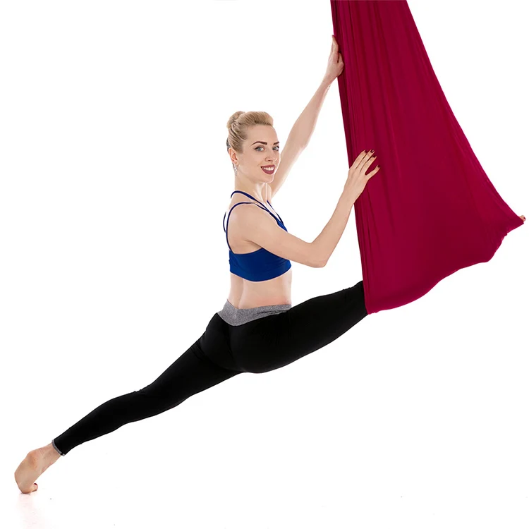 Household Handstand Elastic Stretching Rope Aerial Yoga Hammock Set(Wine Red) - Image 2