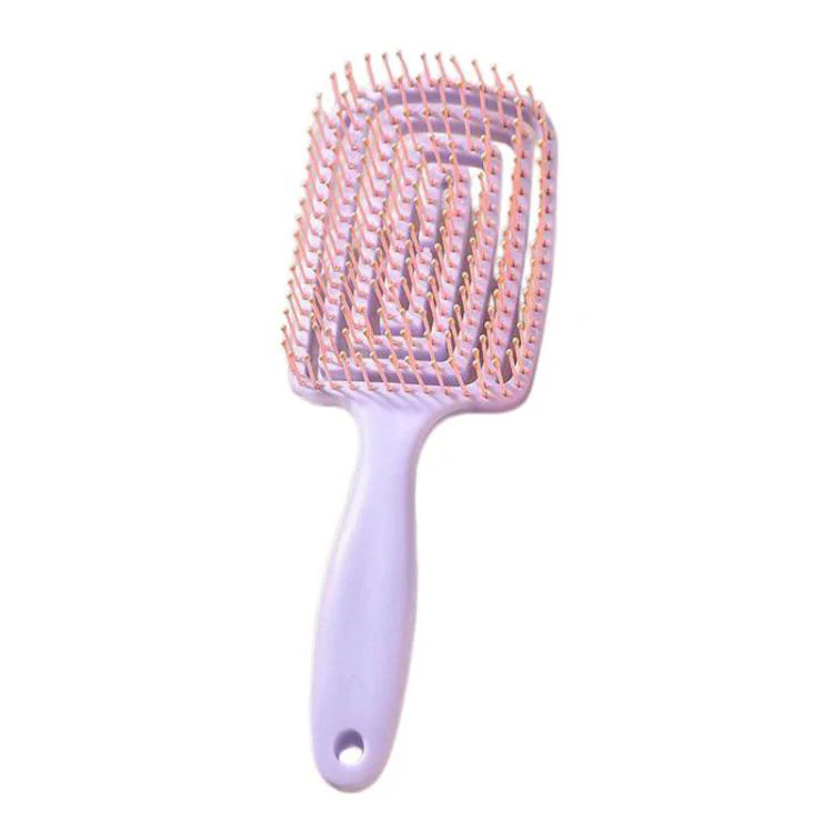 Household Hollow Rib Hair Massage Comb Multifunctional Fluffing Comb For Volumizing The Crown(Purple)