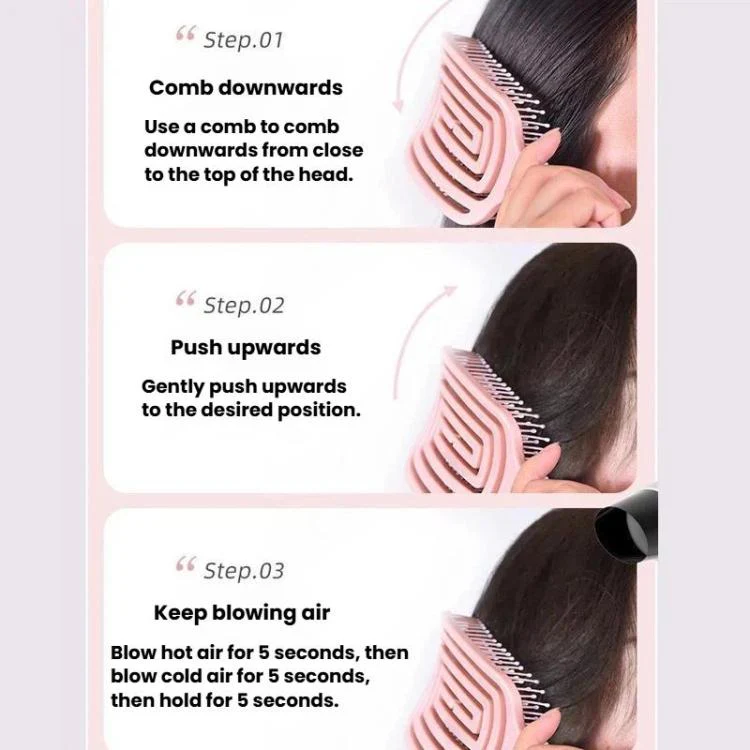 Household Hollow Rib Hair Massage Comb Multifunctional Fluffing Comb For Volumizing The Crown(Purple) - Image 9