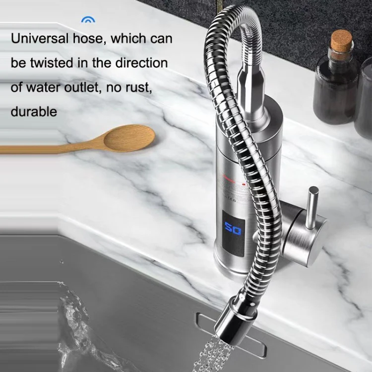 Household Kitchen Electric Hot Water Fauce EU Plug, Style: Stainless Steel Universal Pipe Type - Image 2