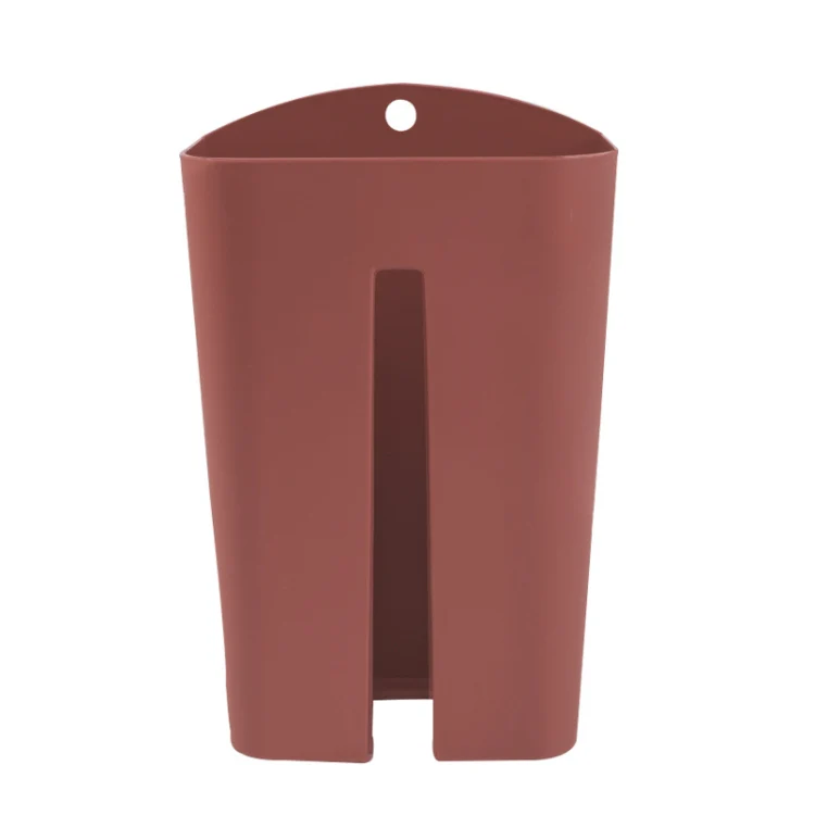 Household Wall-Mounted Paper Towel Extraction Box Kitchen Debris Sorting Box Garbage Bag Plastic Bag Storage Box(Brown)