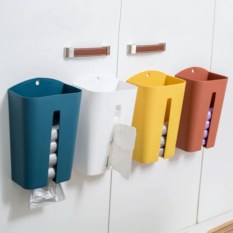 Household Wall-Mounted Paper Towel Extraction Box Kitchen Debris Sorting Box Garbage Bag Plastic Bag Storage Box(White) - Image 2