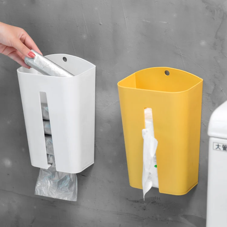 Household Wall-Mounted Paper Towel Extraction Box Kitchen Debris Sorting Box Garbage Bag Plastic Bag Storage Box(White) - Image 7